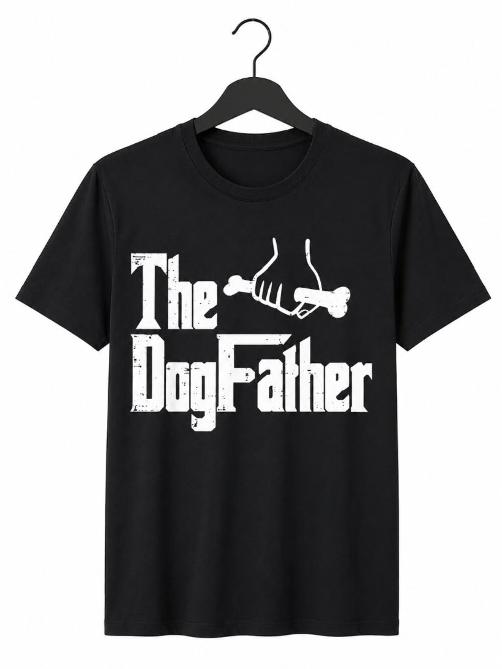 The Dog Father Funny Movie Pun Fur Dad T-Shirt, BLACK, Size LARGE